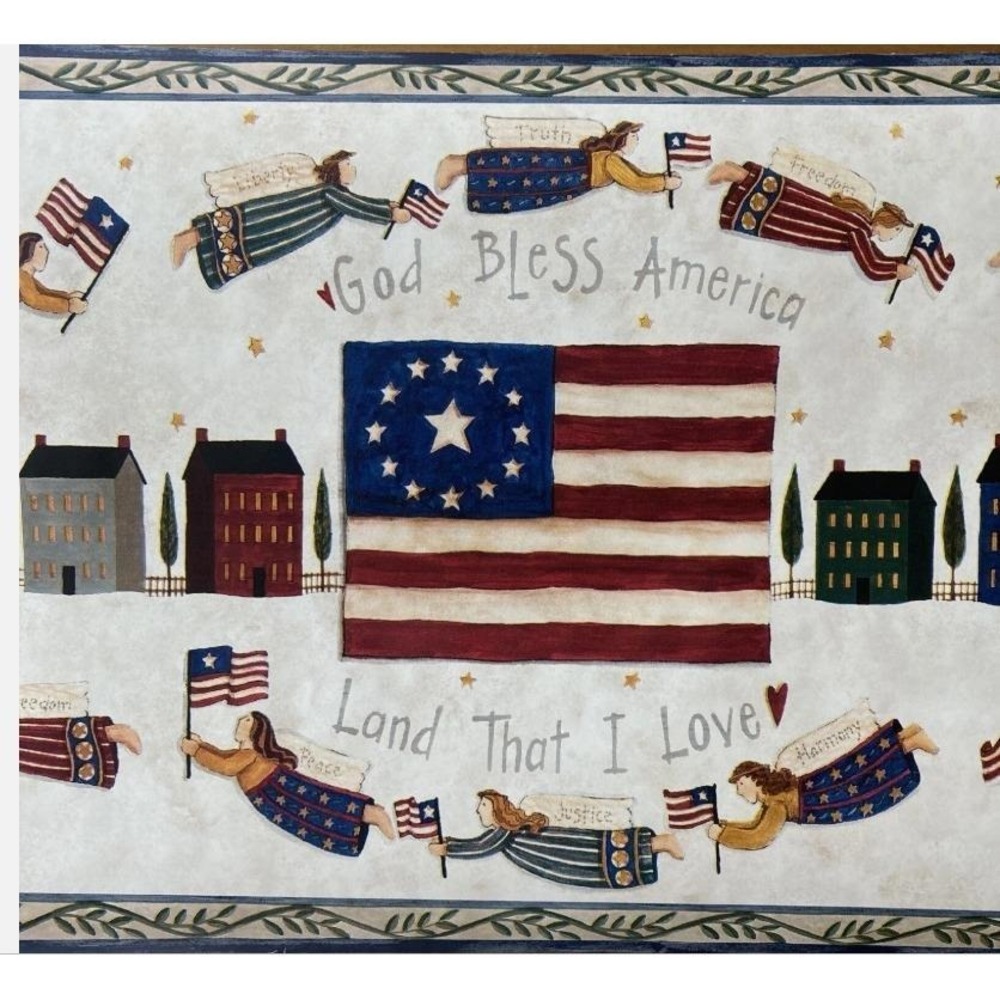 3 Sealed Rolls Chesapeake God Bless America Wallpaper Border Americana FF1106-1